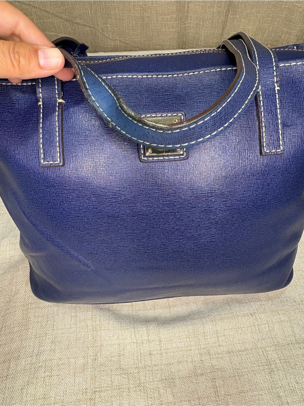 Dooney & Bourke Saffiano Charleston Tote Navy - Picture 7 of 9